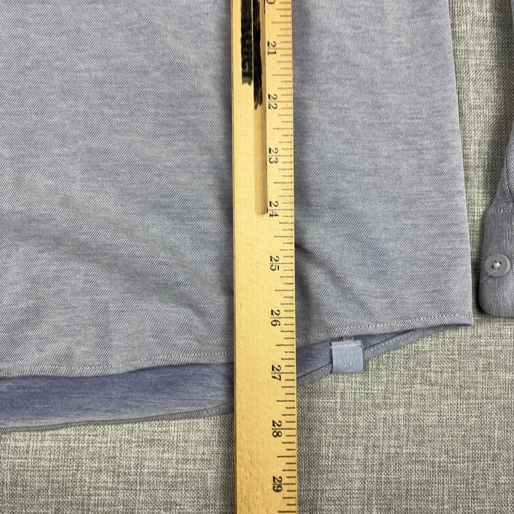 Lululemon Shirt Mens Large Gray Long Sleeve Button Up Knit Collared Casual